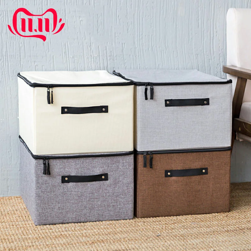 Моющаяся коробка для хранения одежды с крышкой Домашний Органайзер ткани