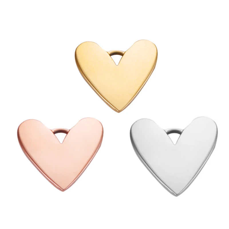 

5Pcs New Mirror Stainless Steel Heart Charm for DIY Jewelry Findings Hadmade Bracelet Necklace Making 19x20mm