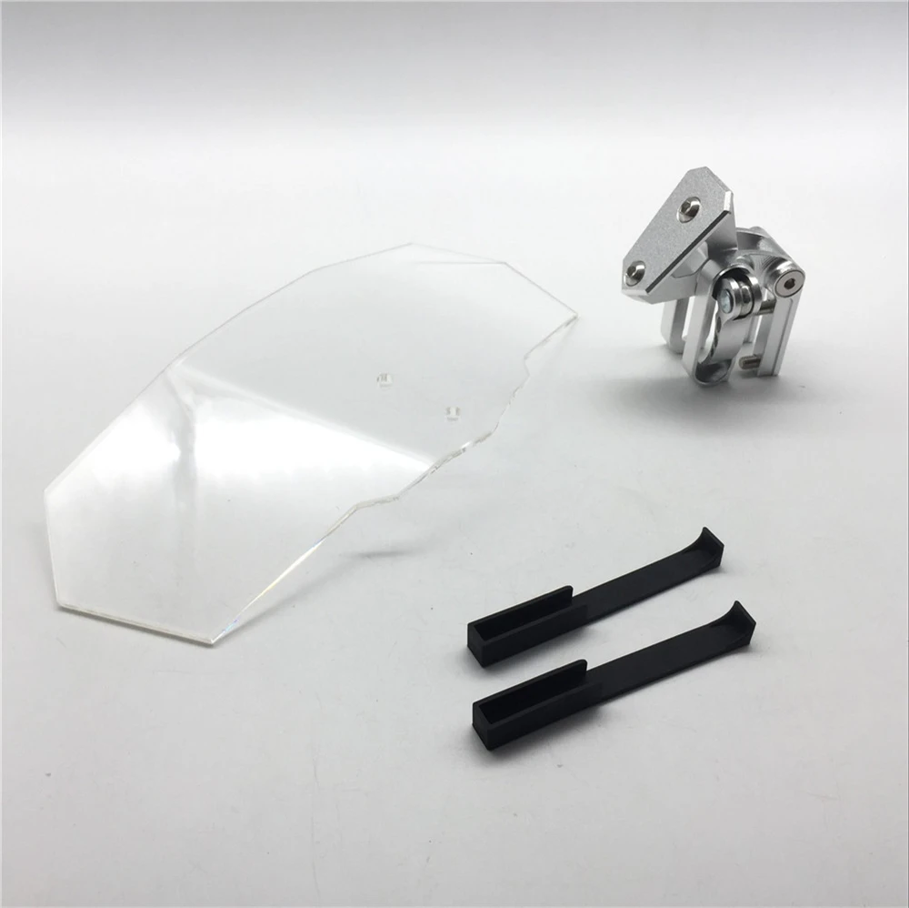 

Symoto Universal Smoke Upper Outer Windshield Air Wind Deflectors Windscreen Bracket Set Adjustable for Motorcycle