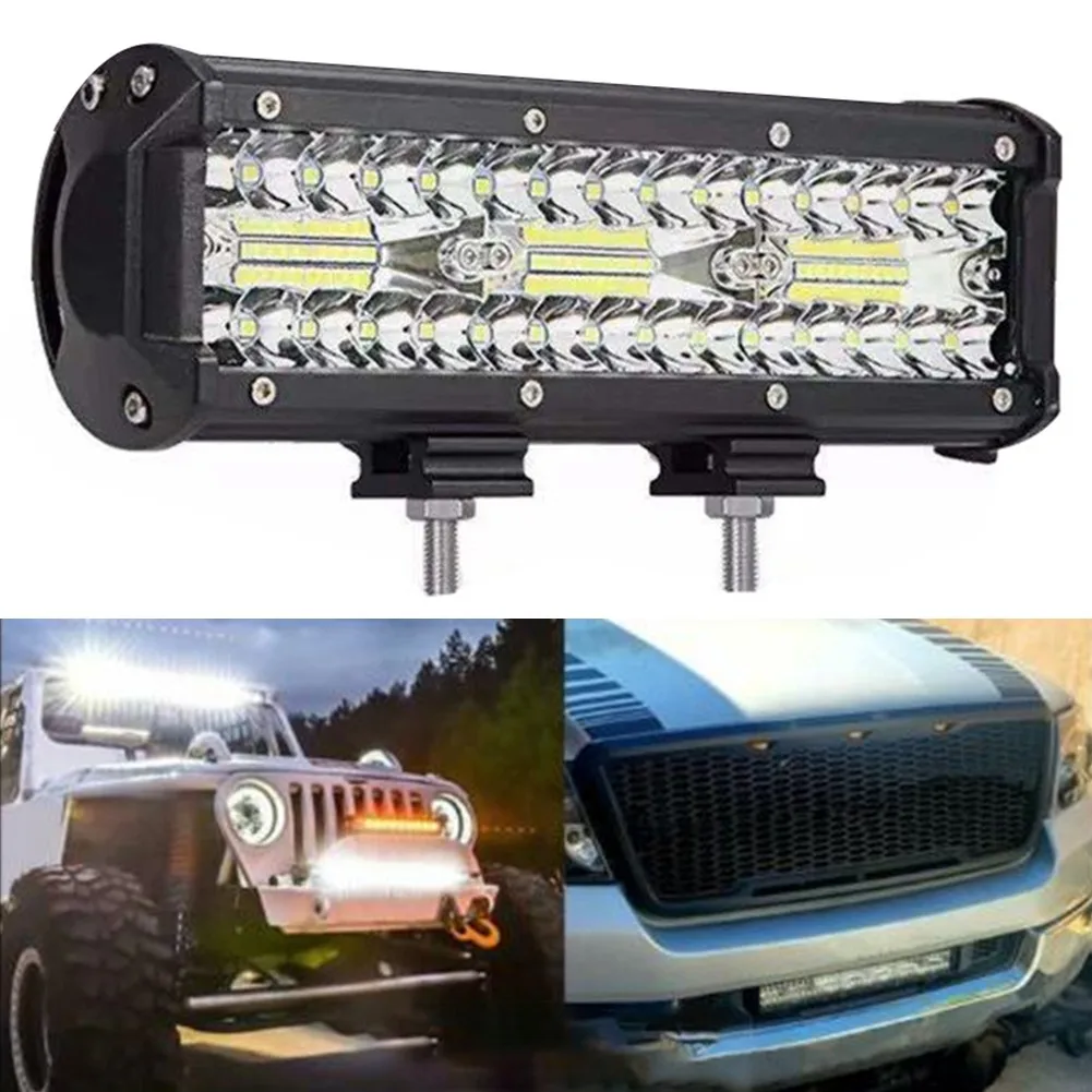

Car Triple Row LED Light Bar Modified Spotlight 60pcs 3030 COB LED Chips