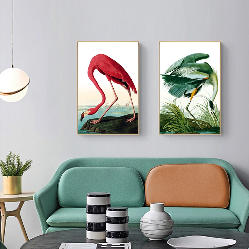 

Flamingo Animal Poster Painting Wall Art Deco Canvas Painting Nordic Living Room Kitchen Decoration