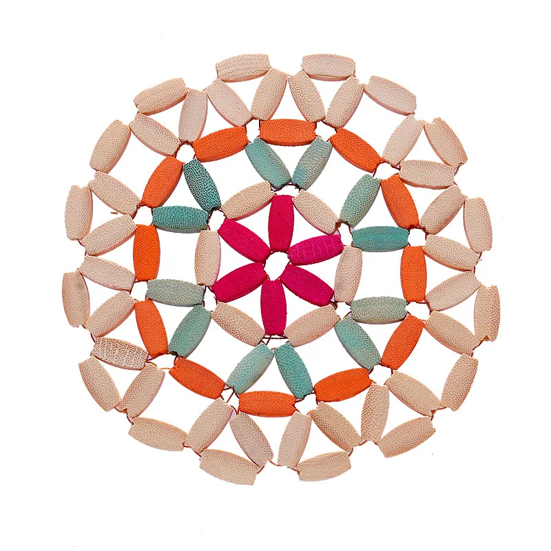 Бамбуковый Коврик для чашки круглая полая изоляция подставка кофе чая горячая