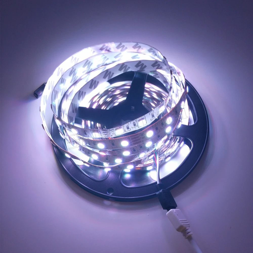 Новая версия 5 м/лот 60 светодиодов/м DC12V 5050 RGB гибкий светильник 300