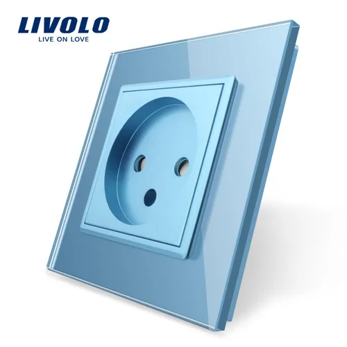 Israel socket Livolo Роскошный настенный сенсорный датчик переключатель, выключатель света, выключатель питания, Хрустальное стекло, розетка питания, многофункциональные розетки, бесплатный выбор - Цвет: Israel socket