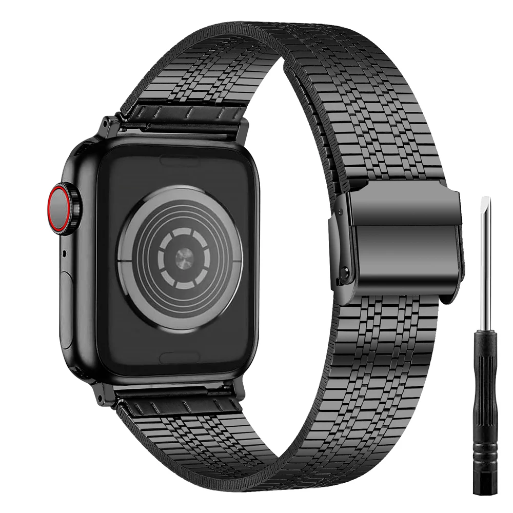 

Ремешок из нержавеющей стали для apple watch se 7 6 5 4 band 45 мм 41 мм 44 мм 40 мм, браслет для iwatch 3 42 мм 38 мм для мужчин и женщин