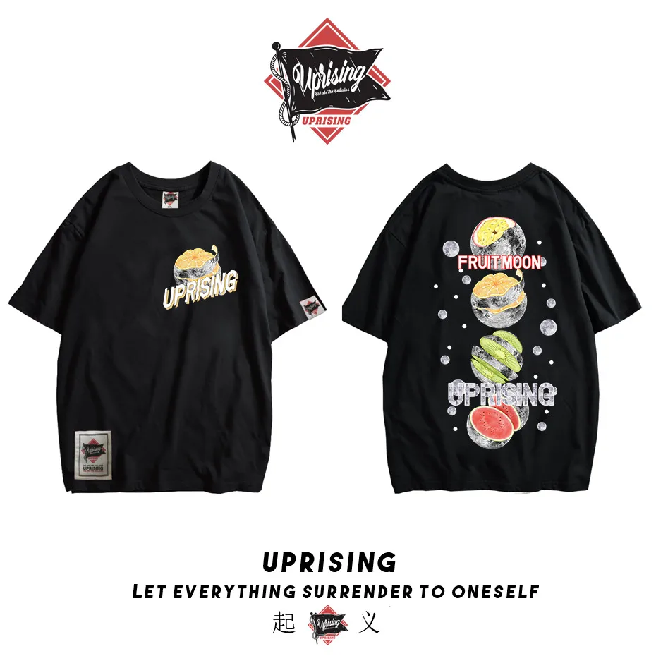 Необычная футболка с изображением фруктов Луны космоса звезд ботаника scifi surreal food