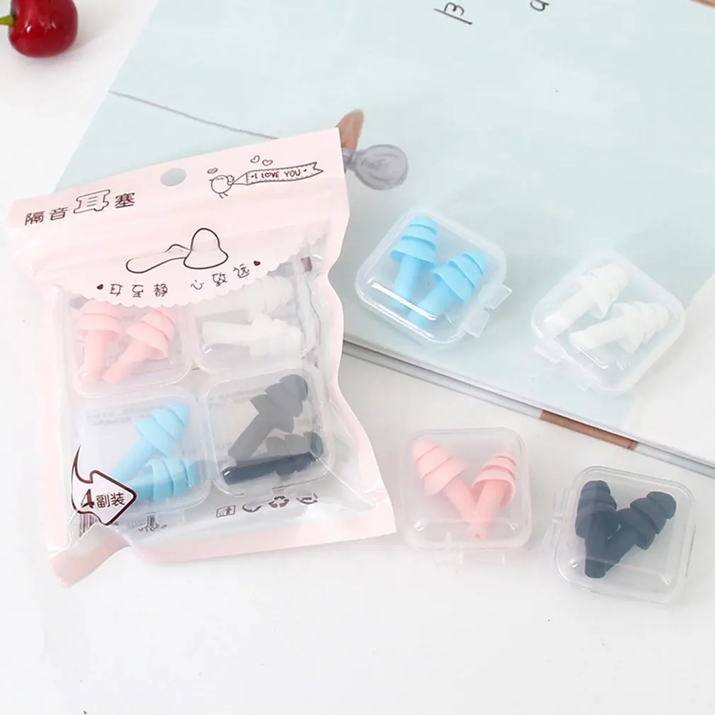 

Мягкие силиконовые затычки для ушей анти-шум Защита слуха Звукоизолированные водонепроницаемые наушники в коробке