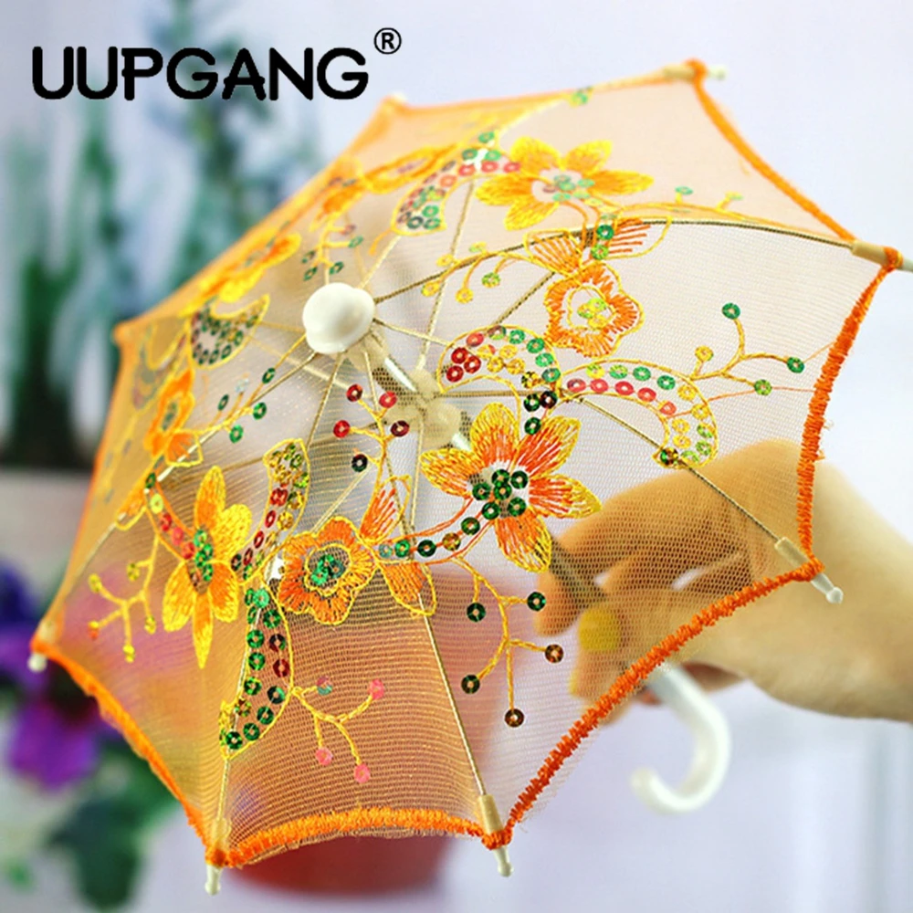 Детский зонтик с кружевной вышивкой милый маленький реквизит для танцев