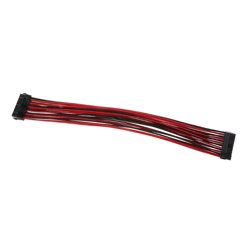 

High quality 24Pin EPS PSU Black & Red Single Sleeved Power Extension Cable 87HE