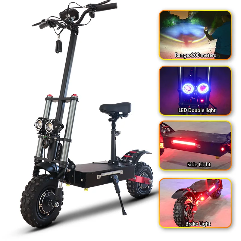 Verkaufen Electeric Roller Max Geschwindigkeit 80 KM/h Dual Motor Skateboard Elektrische Tretroller 80-100kms Palette Für Erwachsene E-Roller EU UNS LAGER