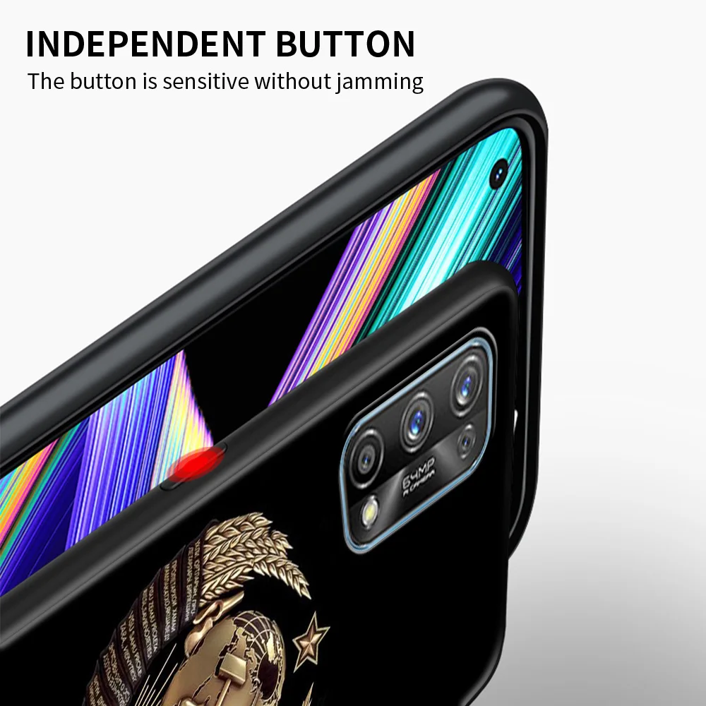 black soft case for realme 6 7 pro c21 c3 xt 5 x50 8 7i c11 c15 gt neo c25 shockproof silicone tpu phone cover vintage ussr cccp free global shipping
