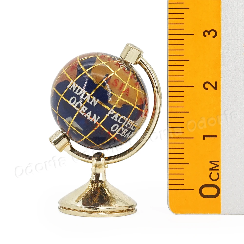 Миниатюрный вращающийся настольный Глобус Odoria 1:12 и золотая металлическая