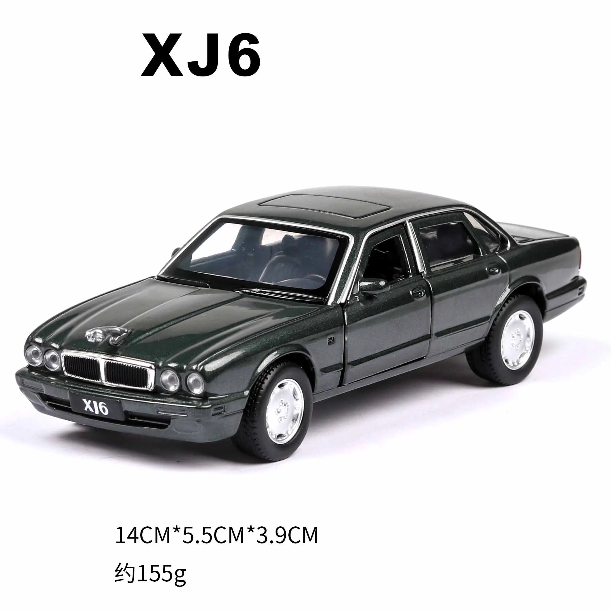 Green 1:32 JAGUAR XJ6, литая спортивная модель автомобиля, Супер гоночный подъёмный задний руль, оттягивающийся назад для детей, Томас, автомобиль, игрушки для мальчиков - Цвет: Green