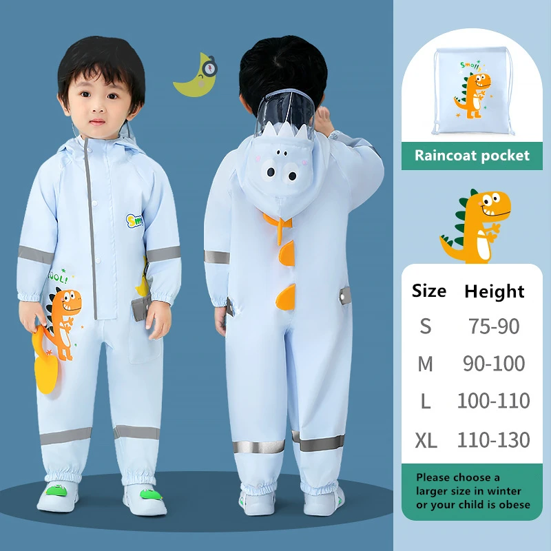 Детский комбинезон От 1 до 9 лет водонепроницаемый детский Цельный Дождевик с