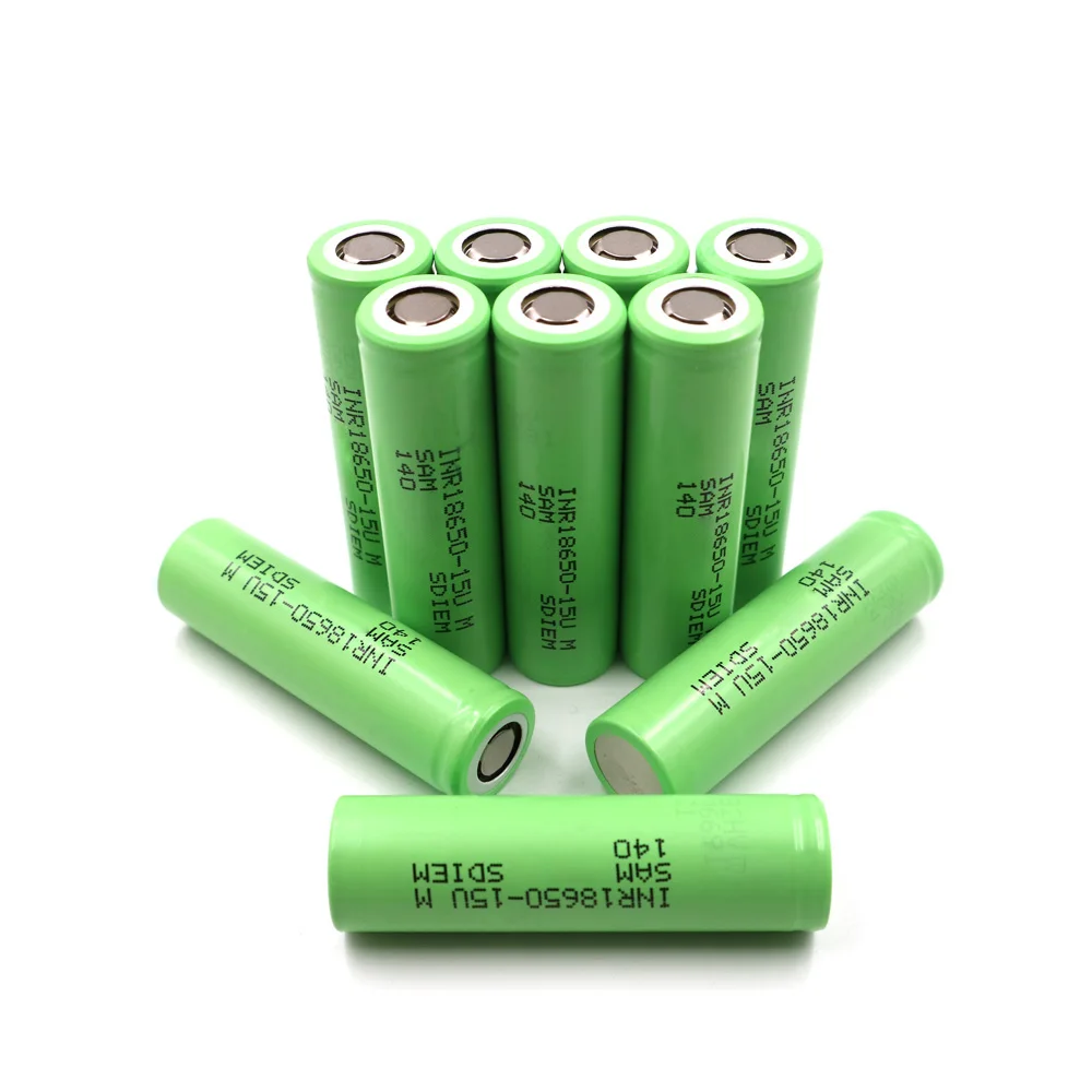 

C&P 15UM Li-Ion 1500mAh 10pcs 18650 3.6V Power Rechargeable Battery Cell Discharge Rate 10c 20A 3.7V China New Sam Sung 1.5Ah
