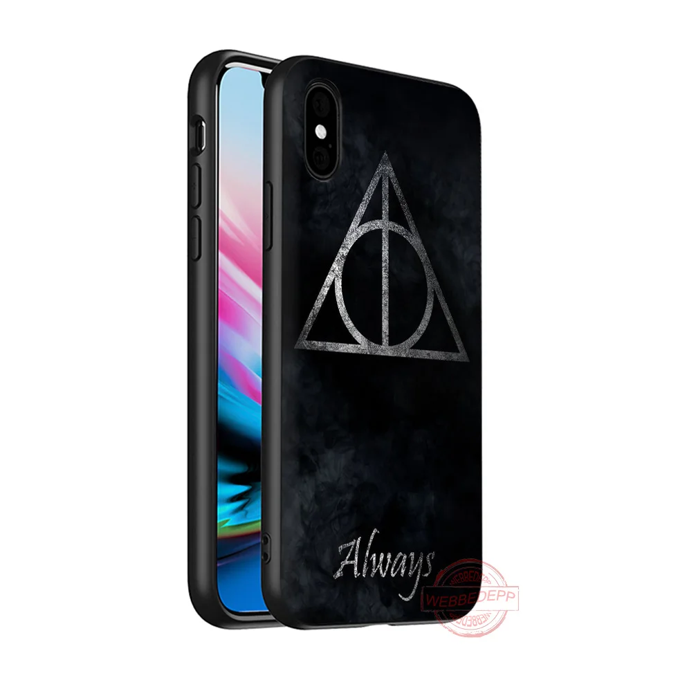 WEBBEDEPP Deathly Hallows логотип мягкий Силиконовый ТПУ чехол для телефона для iPhone 5 6 7 8 Plus X XS XR XS Max 11proMax - Цвет: 4
