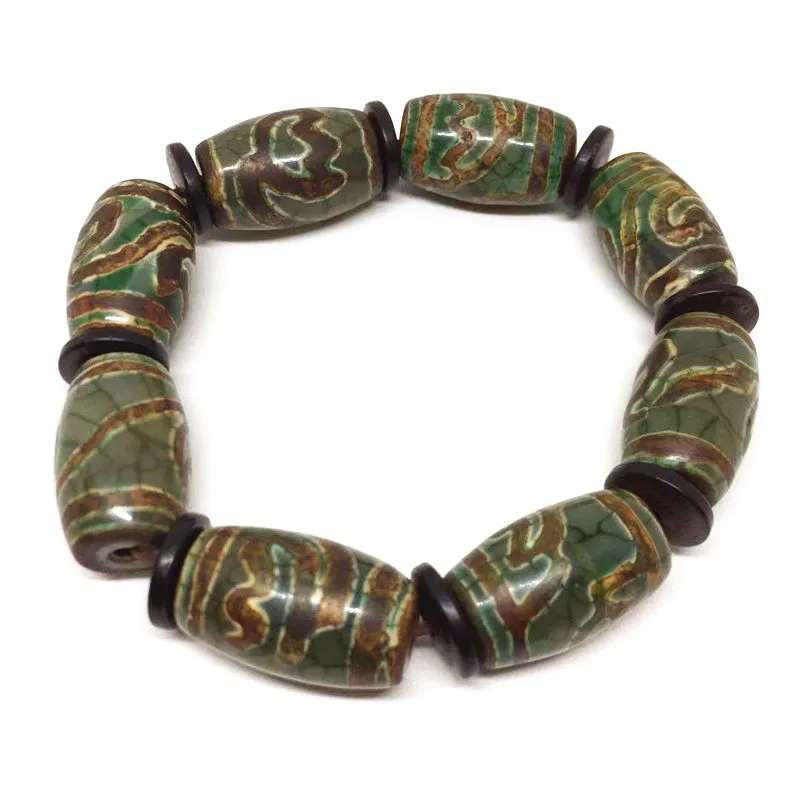 Новый дизайн эластичные узоры лотоса агат натуральный для мужчин и женщин