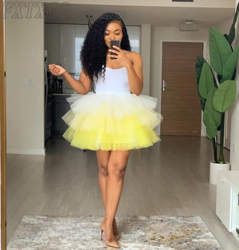 Мини юбка-пачка в несколько рядов