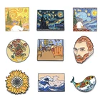 Homegaga Van Gogh и его работы цинковые булавки для галстука крутой рюкзак булавка одежда броши для мужчин и женщин шляпа значок модные подарки D2607