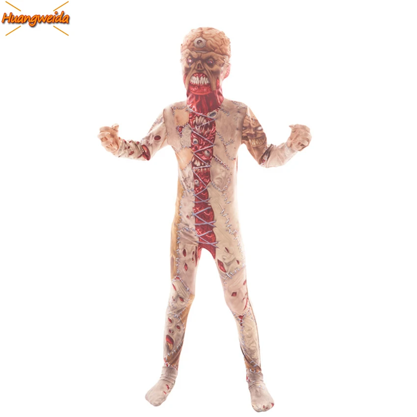 Ужасов мутант сухой тело привидение паук Детский костюм на Хэллоуин страшный