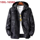 Мужская камуфляжная куртка с капюшоном, размеры 7XL 8XL 9XL 10XL
