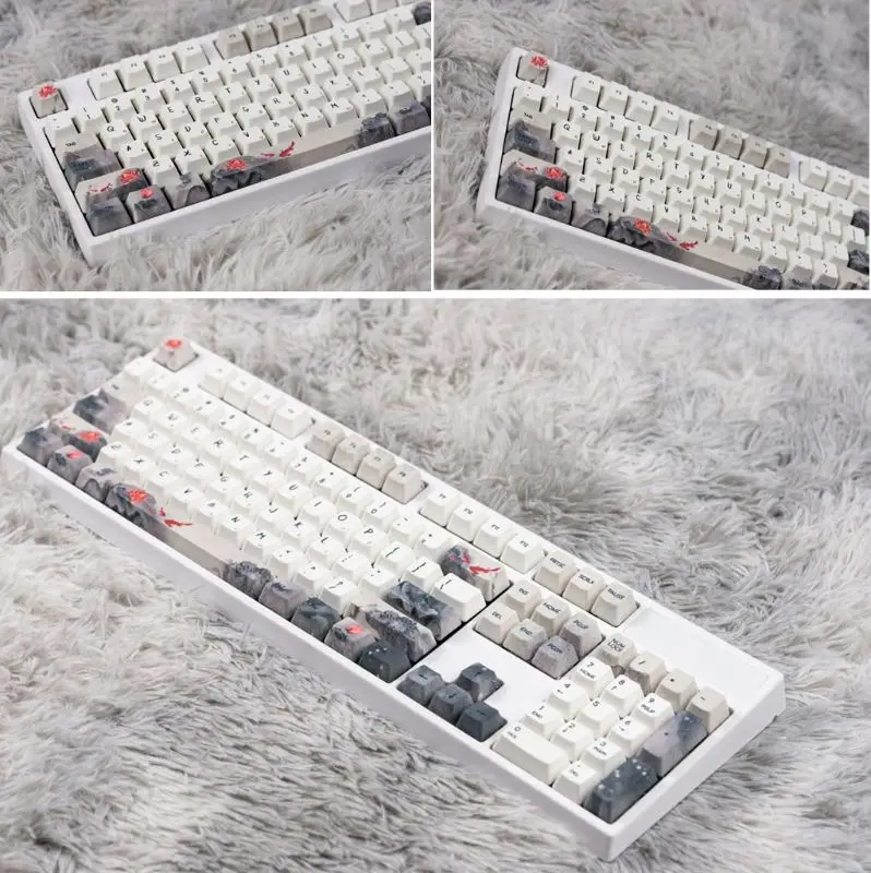

5 Sides Dye-Sublimation Ink Koi Nobori Carp Keycap Mechanical Keyboard Keycaps G88D