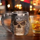 Креативная чайная кружка с черепом, ретро-кружка викингов из нержавеющей стали для питья кофе, чайная чашка, украшение для Хэллоуина, паба, бара