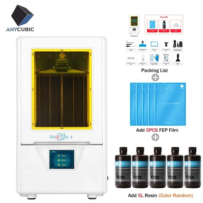 Photon S Add 5L 5FEP ANYCUBIC Photon-S lcd 3d принтер набор Быстрый срез 405nm матрица УФ светильник двойной оси Z SLA 3d принтер фотоны impresora 3d - Цвет: Photon S Add 5L 5FEP