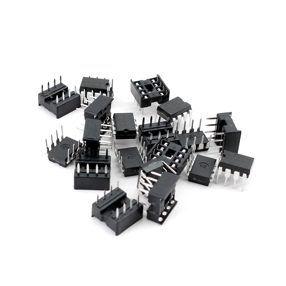 20pcs NE555 IC 555 & 8 Pin DIP Sockets (10 each) ic ne555 and Sockets DIP8 diy for arduino starter kit