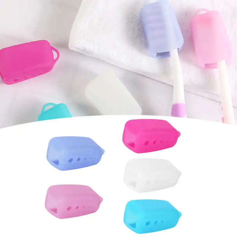 Силиконовая насадка на голову для зубной щетки цветная портативная путешествий