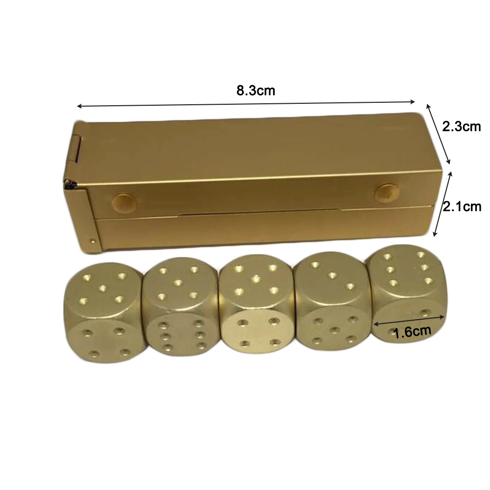 

5pcs Aluminum Alloy Dice Multicolor Portable Poker Game Party Play Entertainment Props Portable Entertainment Props