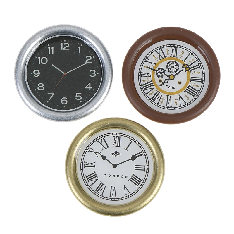 1:12 Масштаб смолы кукольный домик миниатюрные настенные часы играть Кукольный