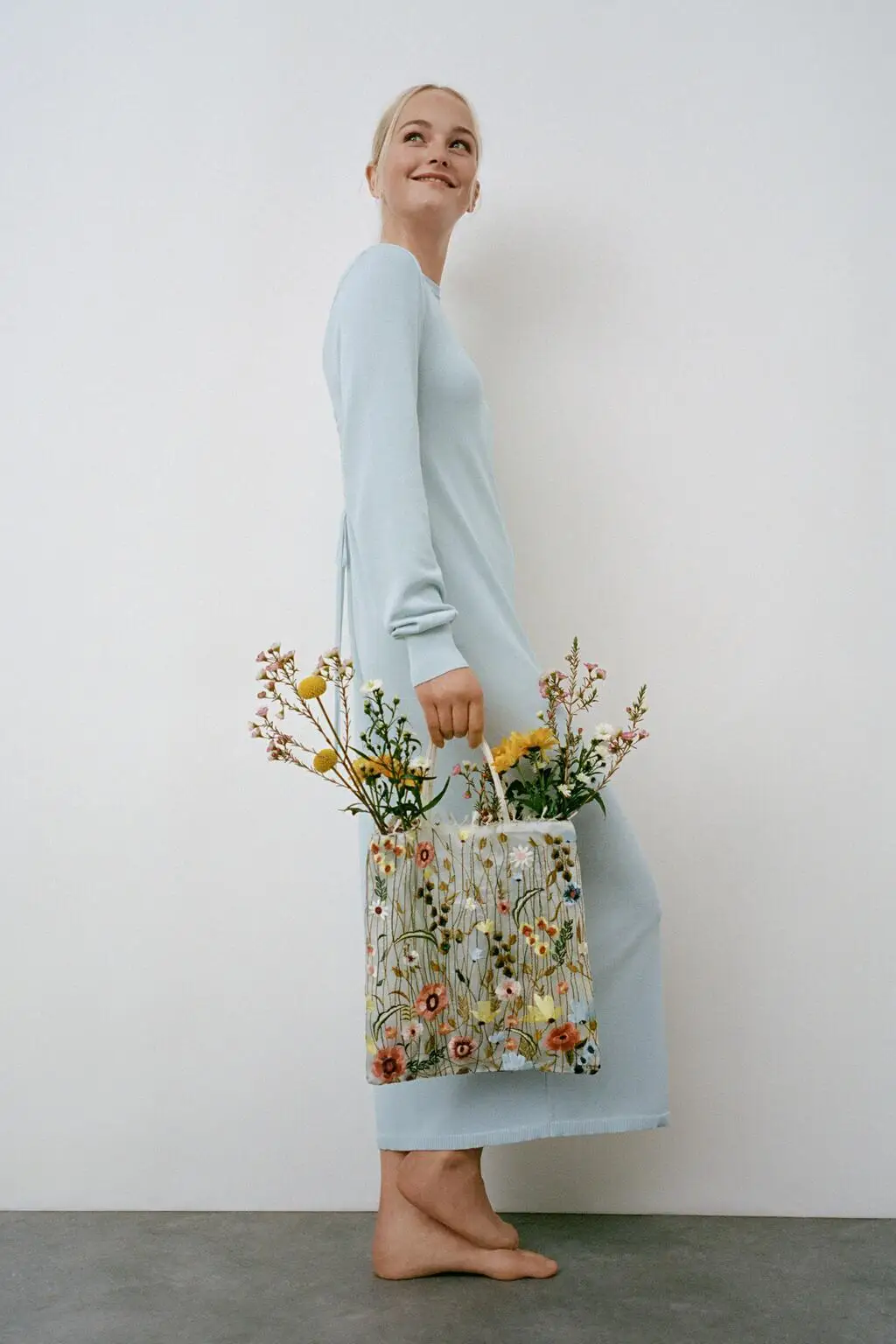Summer new style mesh full embroidery flowers clear shoulder bag romantic single tote shopping | Багаж и сумки