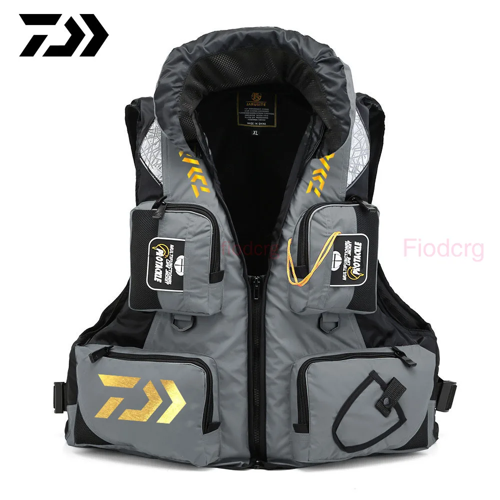 

Daiwa Outdoor Sport Fishing Life Vest Adjustable Mesh Mutil-Pocket Men Swimming Life Jacket Safety Waistcoat Survival Vest