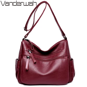 Многие карманные Большие сумки через плечо для женщин 2019 Sac A Main Femme кожаные роскошные сумки женские сумки дизайнерские сумки высокого качества