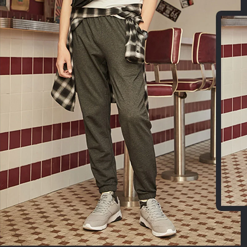 Li Ning мужские тренировочные брюки с кулиской из 100% хлопка повседневные спортивные