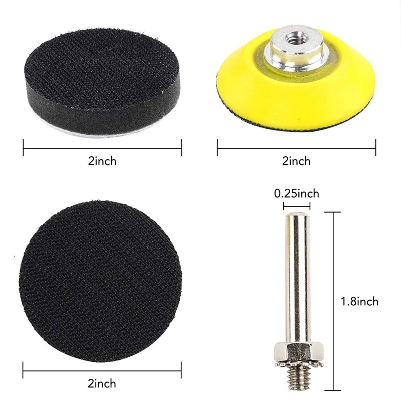 140Pcs 2 Inch Sanding Discs Pad Kit for Drill Grinder Rotary Tools with 1/4 Backer Plate Shank and Soft Foam Buffering | Инструменты