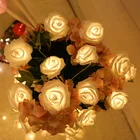 1,5 м 10 светодиодная гирлянда искусственный цветок букет гирлянда с феей роз огни для Дня Святого Валентина вечерние свадебные украшения