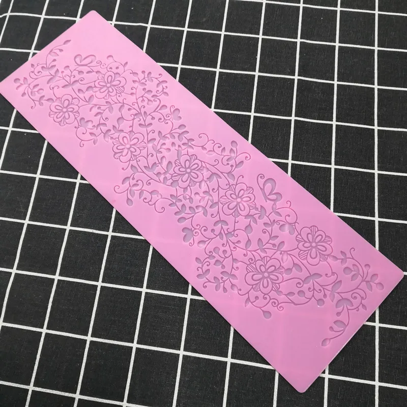 Новые цветочные кружева силиконовые формы липкий шоколад для края торта