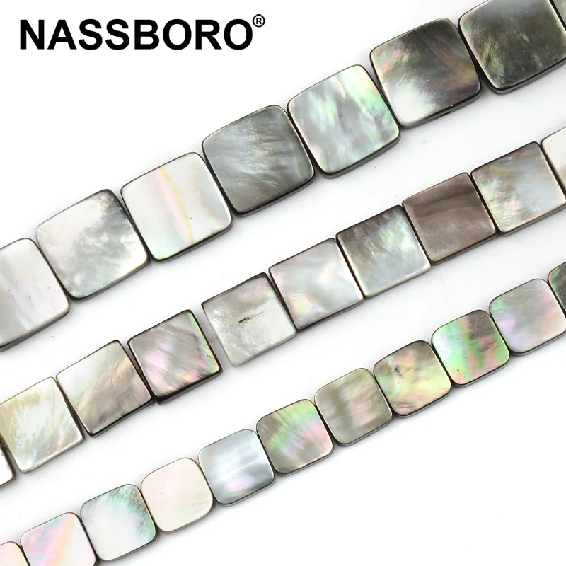 

Модные Квадратные бусины из Натуральной Черной ракушки, бусины-разделители россыпью для рукоделия, шармов, браслетов, изготовления ювелирн...