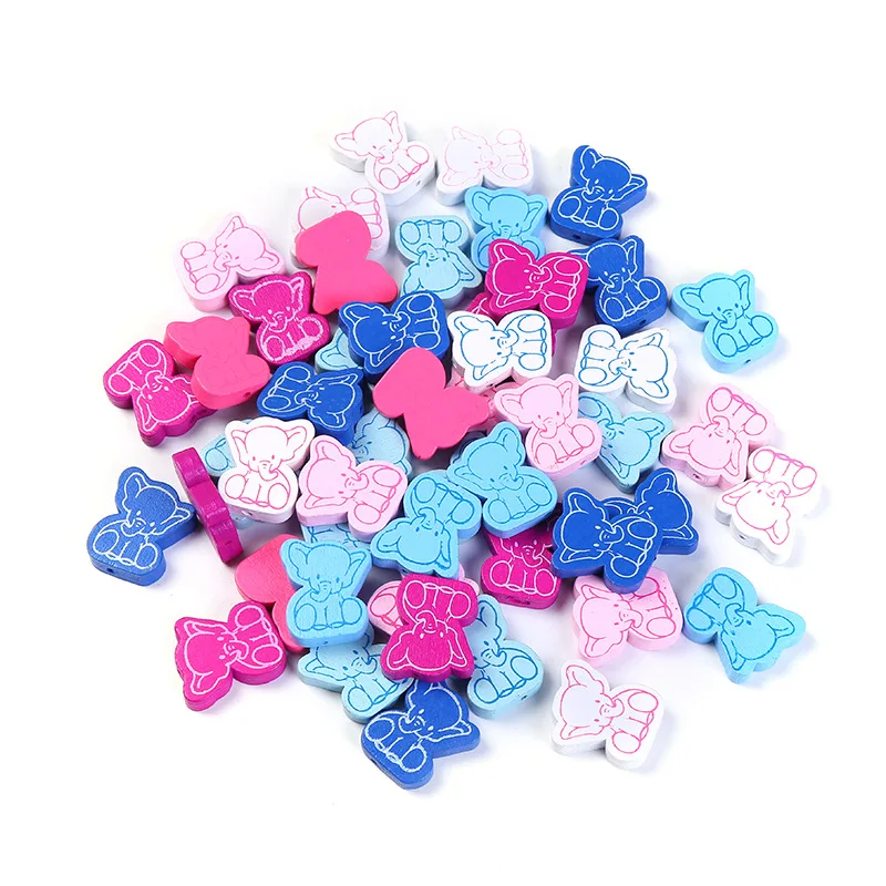 

50pcs 21x25MM Wooden Beads Unfinished Wood Beads for Crafts Jewellery Making, Garland