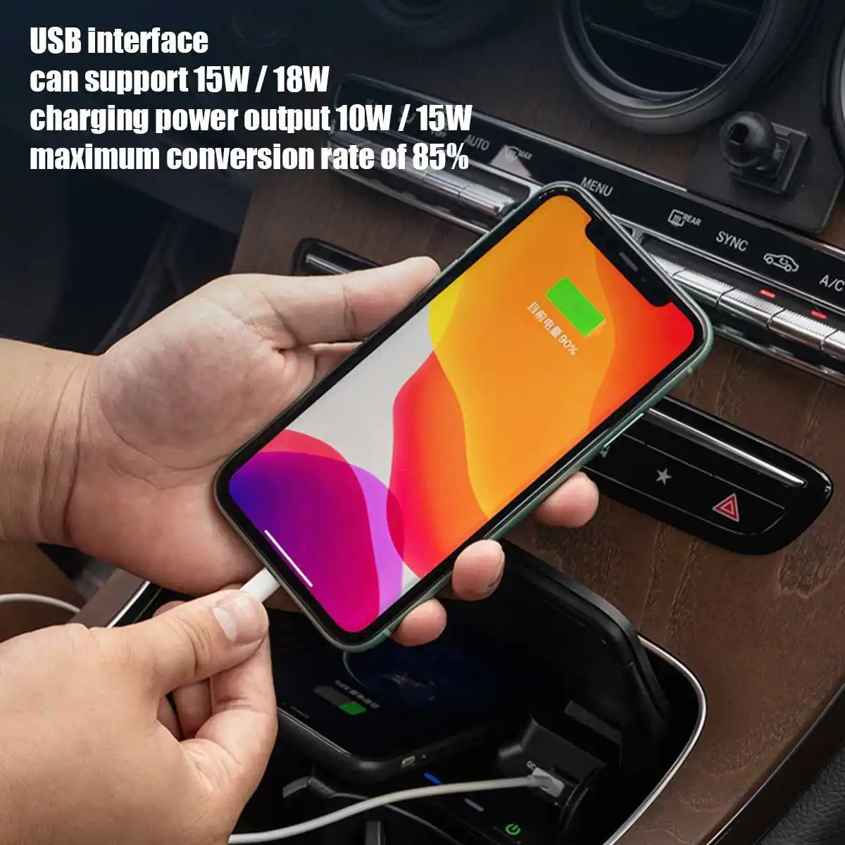 car wireless charger for mercedes benz w205 amg c43 c63 amg glc 43 glc63 x253 c class glc accessories mobile phone fast charging free global shipping