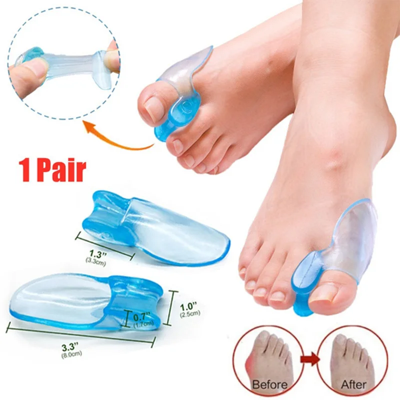 

1 Pair New Toe Correctors Soft Silicone Toe Separator Hallux Valgus Orthosis Spacers Thumb Corrector Foot Care Feet Massager