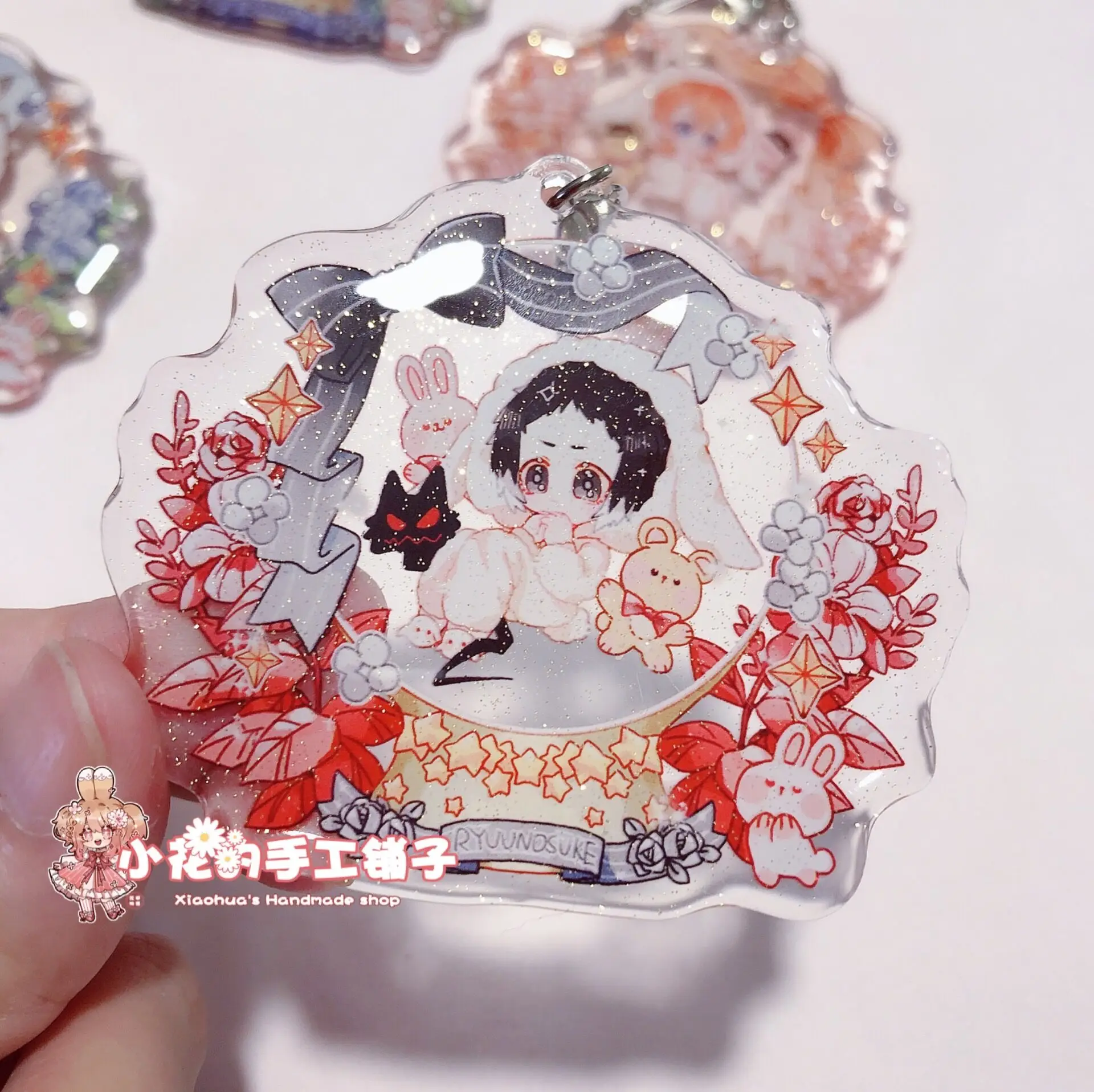 Брелок для ключей с аниме бродячие псы дазай Осаму накахара чуя цветочный дизайн