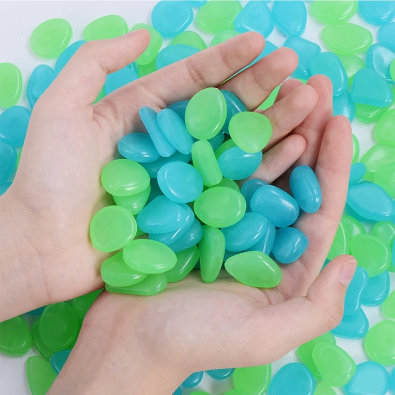 100 шт садовая дорожка Патио газон сад двор Декор светящиеся камни светится в