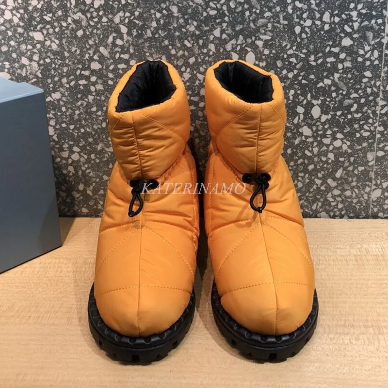 

Brand Luxury Women Snow Boots Shoes Slip On Round Toe Waterproof Winter Boots Ladies Snow Down Zapatillas Platform Shoes 2021