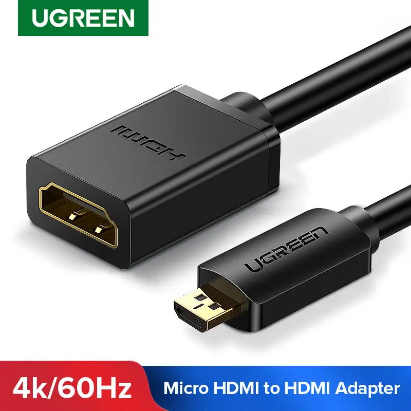 Ugreen микро-hdmi тип мужчин и hdmi женщина адаптер кабель м / ж конвертер конвертер для планшет пк мобильный телефон 1080 P