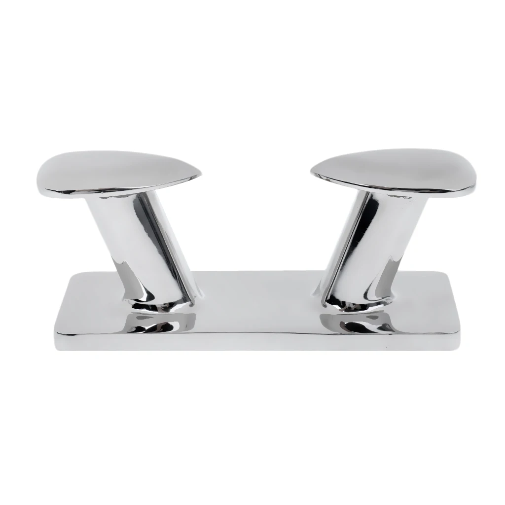 

1 Pair Stainless Steel Double Horn Bollard Cleat Boat Trailer Dock Mooring