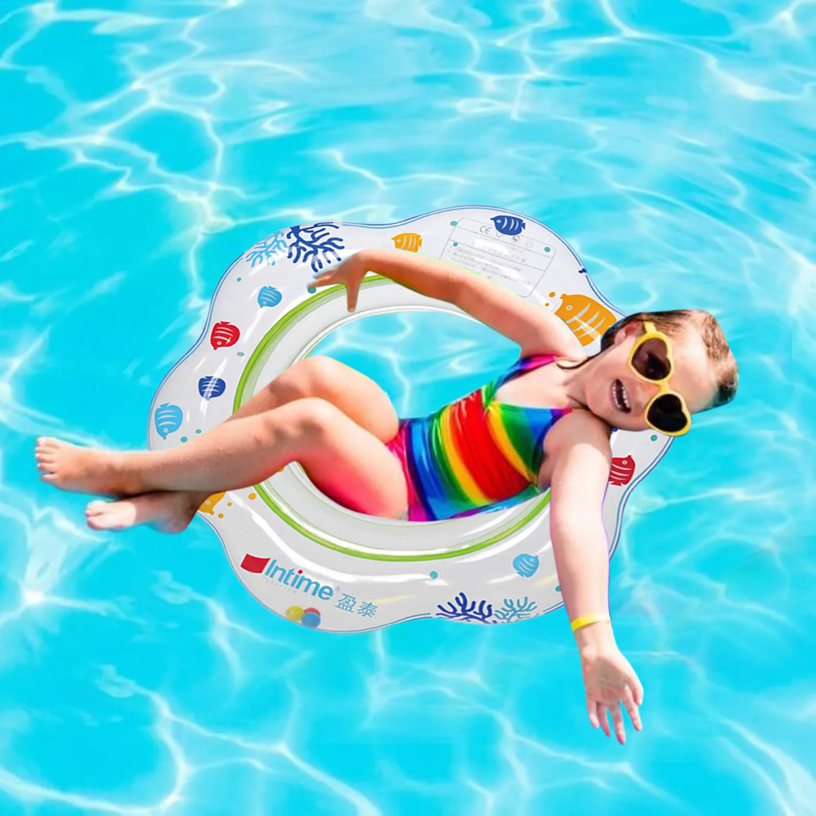 

Мультяшное детское плавательное кольцо для детей, Надувное плавательное кольцо из ПВХ, поплавки для бассейна, детское плавающее сиденье, ко...