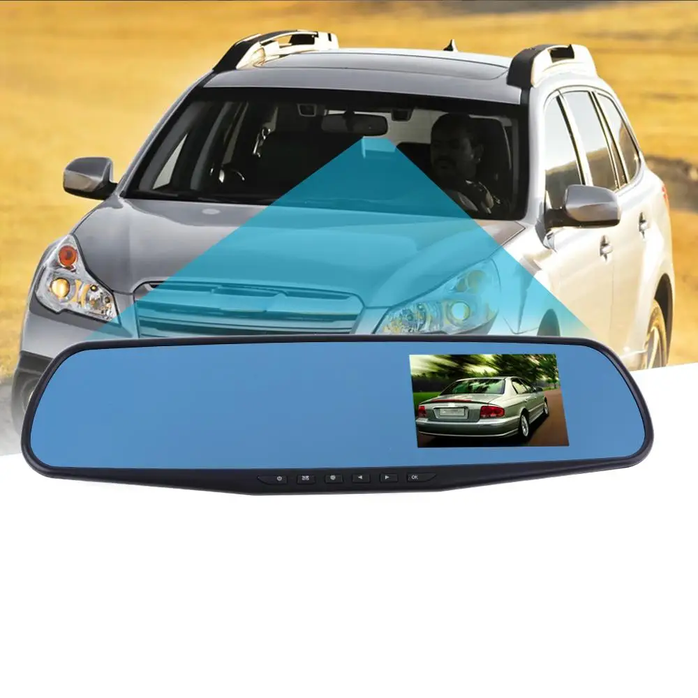 720P Автомобильный видеорегистратор с камерой зеркалом заднего вида цифровой